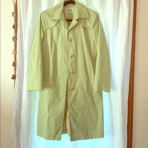 Talbots green trench coat size 4